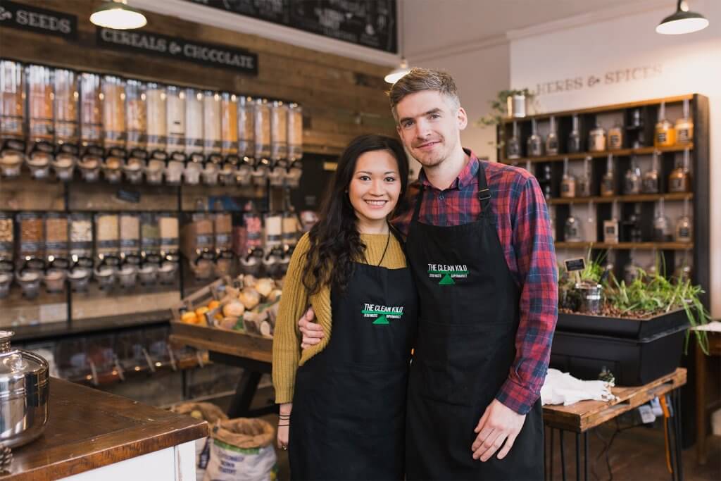 Co-founders of The Clean Kilo Jeanette Wong and Tom Pell