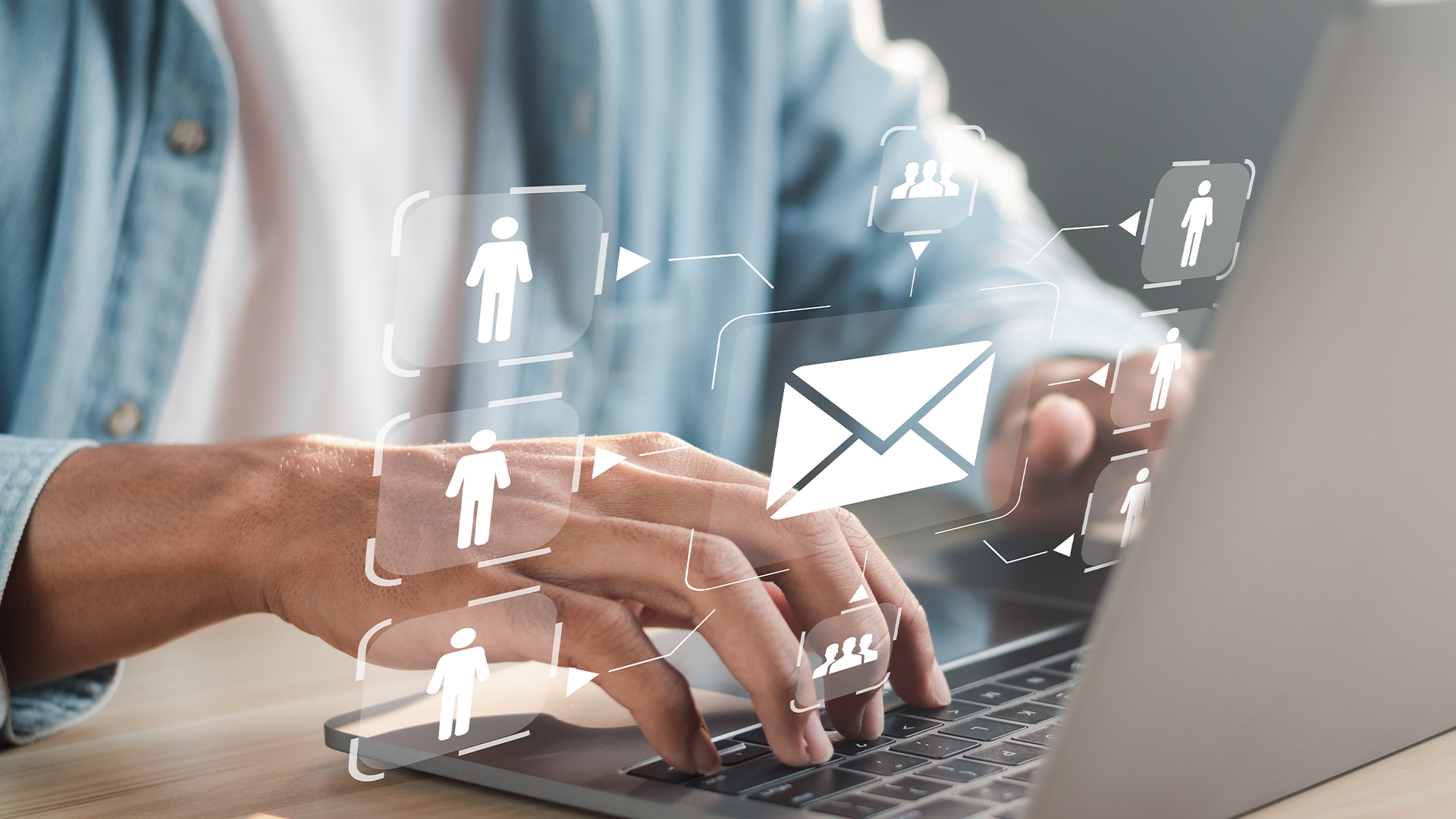 Symbol marketing or newsletter concept, diagram. Send bulk email. Direct selling projects in business List of customers who want to send by email.